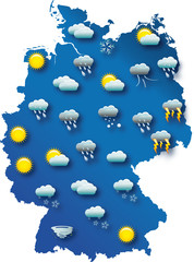 Fototapeta premium Wetter Karte von Deutschland