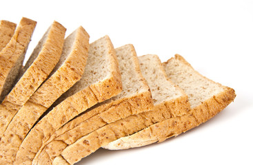 Bread on white background.