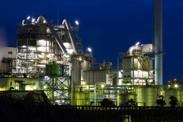 Oil refinery on a night