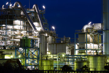 Oil refinery on a night