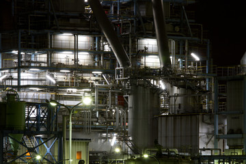 Oil refinery on a night