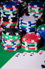 Casino concept with chips and cards