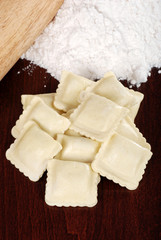 top view fresh homemade ravioli