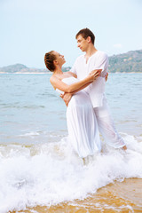 romantic couple at beach