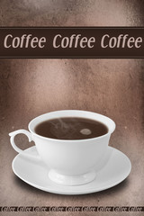 cub of coffee on rustic background