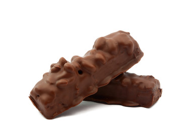 chocolate with nuts isolated