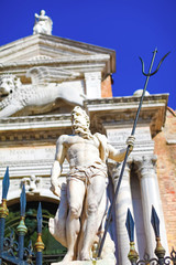 Neptune with trident close to Venetian arsenal