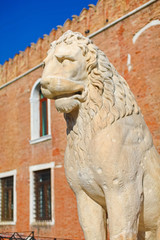 Big lion close to Venetian arsenal