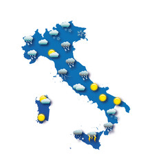 Obraz premium Mappa meteo per l'Italia