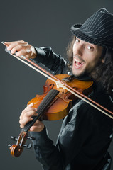 Fototapeta premium Fiddler playing the violin