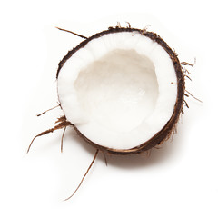 Coconut isolated on a white studio background.