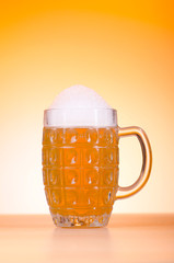 Beer glass on the table