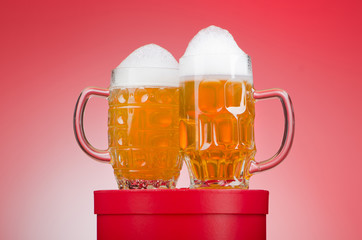 Beer glass on the table