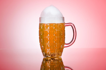 Beer glass on the table