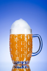 Beer glass on the table