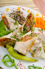 Kebab served in the plate
