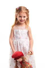 little girl with doll