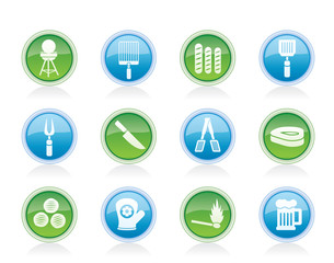 Cooking equipment and tools icons - vector icon set