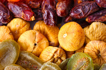 Dried fruits close up