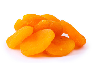 delicious dried apricots isolated on white