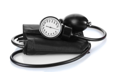 Black tonometer isolated on white