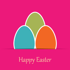 Colorful easter card with tree eggs