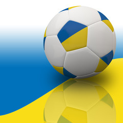 Fototapeta premium Ukraine flag on 3d Football