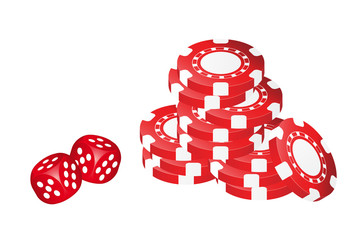 Poker Chips With Dice