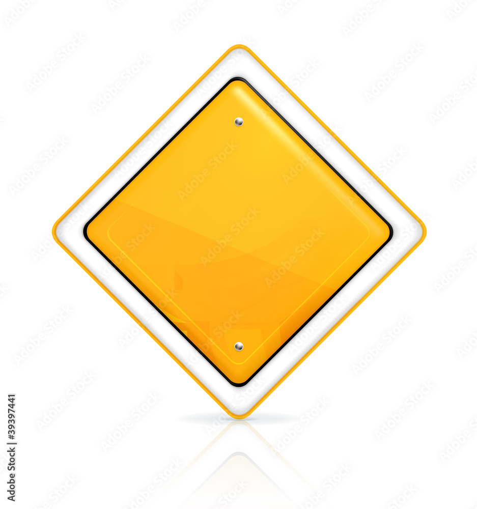 Wall mural priority road sign