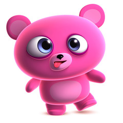 Fototapeta na wymiar crazy pink bear