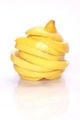 Fototapeta na wymiar Sliced lemon isolated on white background