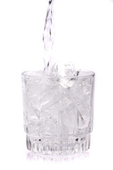 Glass of water with ice