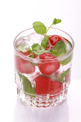 fruit cocktail isolated on white background