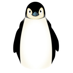 Applique work in the form of angry penguin from a fabric