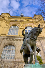 Fototapeta premium Hunyadi Janos statue, Vajdahunyad castle, Budapest, Hungary