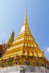 Golden pagoda in Temple of Emerald Buddha