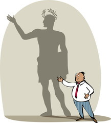 Businessman and his sadow