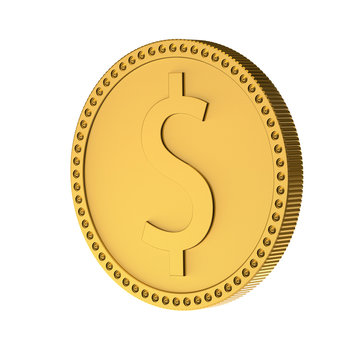 Coin with sign of dollar. 3d render XL