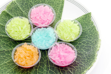 sticky rice in 4 colors.