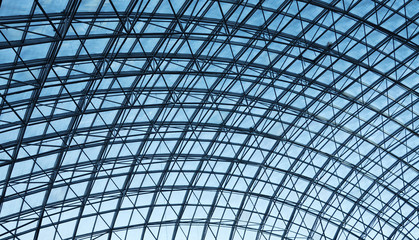 Metal and glass ceiling