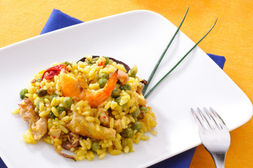 Paella, piatto tipico Spagnolo