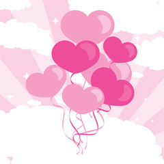 Background heart balloons