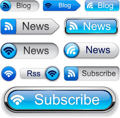 Rss high-detailed modern buttons.