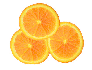 Slice of orange. isolated on white.