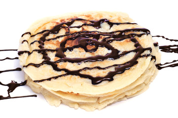 pancakes with chocolate syrup