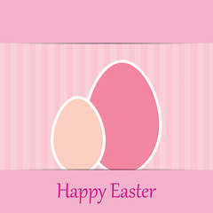 colorful easter card with tree eggs