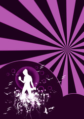 Fitness girl background with space