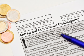 Antrag auf Lohnsteuer Erm&auml;&szlig;igung