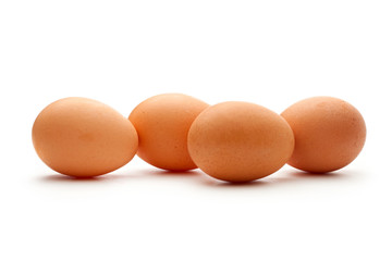 Eggs on the white background