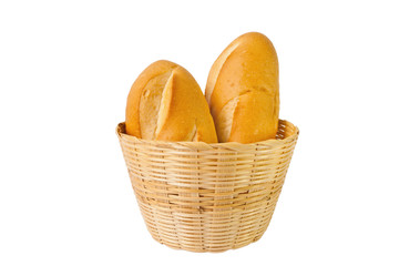 Two baguette in basket